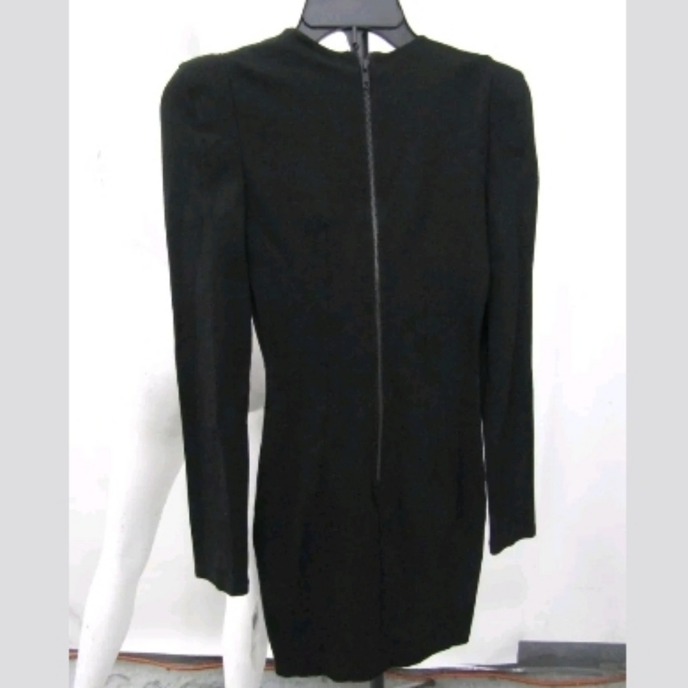 French Connection Black V-neck Dress Long Sleeves - Picture 6 of 7